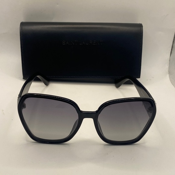 Saint Laurent Monogram Sunglasses SLM50 Black Frame and Gray Gradient Lenses - Picture 2 of 10